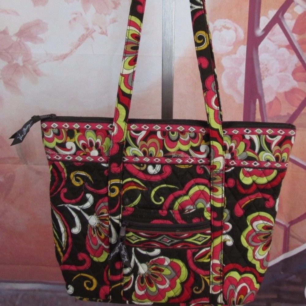 Vera Bradley Floral Yellow Orange & Multi Purse Handbag Retired Pattern